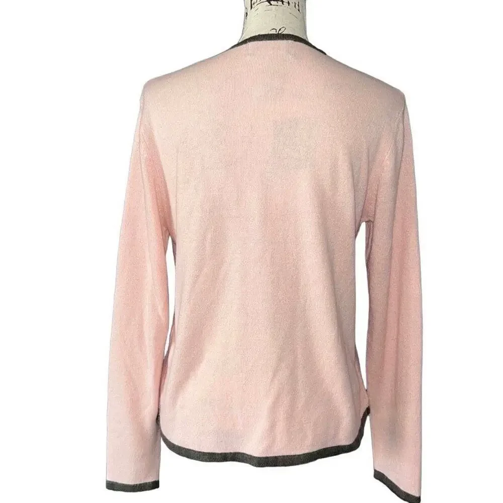 Sag Harbor pink &‎ gray one-piece sweater small
